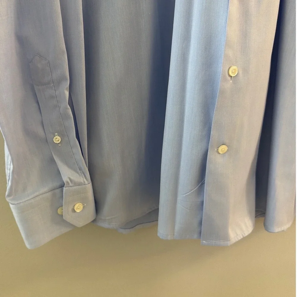 Eton Mens Contemporary Fit Light Blue Signature Twill Cotton Dress‎ Shirt 18 46